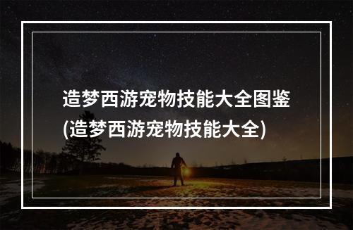 造梦西游宠物技能大全图鉴(造梦西游宠物技能大全)