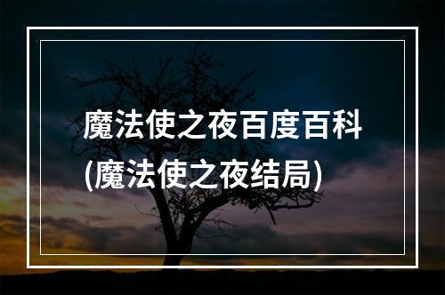 魔法使之夜百度百科(魔法使之夜结局)