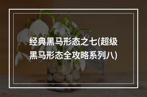 经典黑马形态之七(超级黑马形态全攻略系列八)