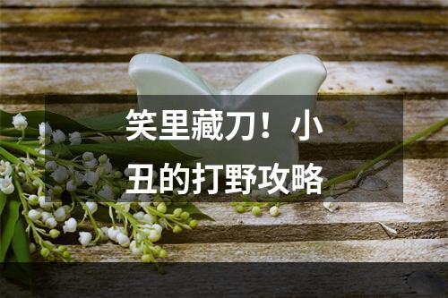 笑里藏刀！小丑的打野攻略