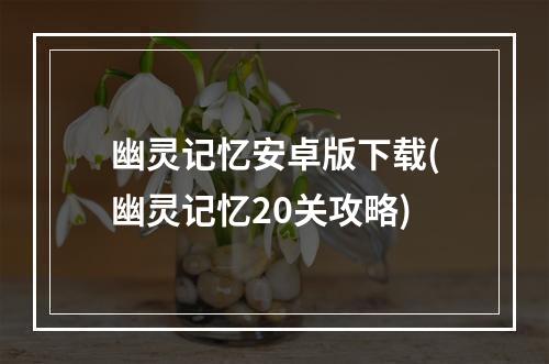 幽灵记忆安卓版下载(幽灵记忆20关攻略)