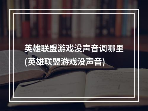 英雄联盟游戏没声音调哪里(英雄联盟游戏没声音)