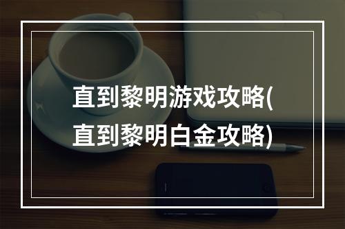 直到黎明游戏攻略(直到黎明白金攻略)