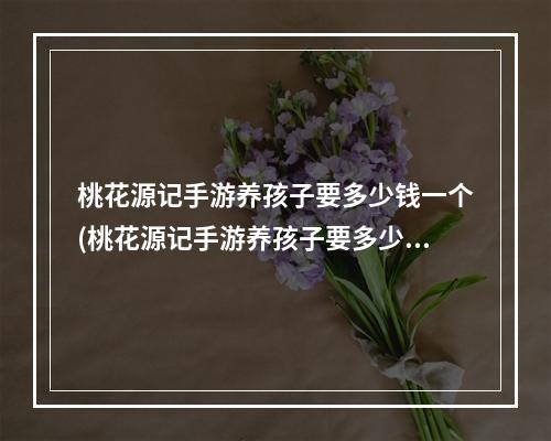 桃花源记手游养孩子要多少钱一个(桃花源记手游养孩子要多少)