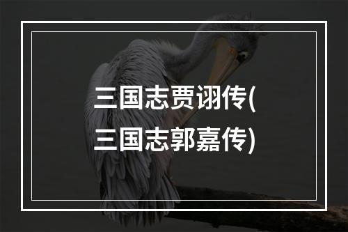 三国志贾诩传(三国志郭嘉传)