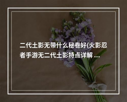 二代土影无带什么秘卷好(火影忍者手游无二代土影特点详解 阵之书)