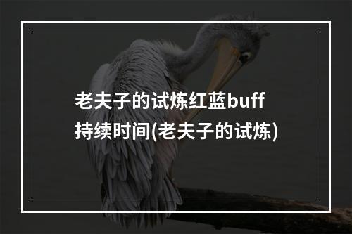 老夫子的试炼红蓝buff持续时间(老夫子的试炼)