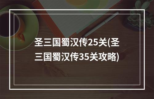 圣三国蜀汉传25关(圣三国蜀汉传35关攻略)