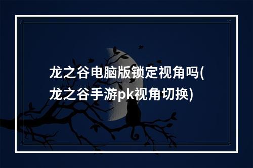 龙之谷电脑版锁定视角吗(龙之谷手游pk视角切换)