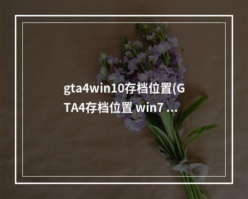 gta4win10存档位置(GTA4存档位置 win7 gta4免live存档位置)