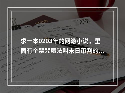 求一本0203年的网游小说，里面有个禁咒魔法叫末日审判的。主角的名字叫什么枫的。(网游未日审判)