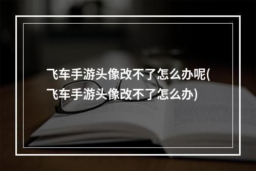 飞车手游头像改不了怎么办呢(飞车手游头像改不了怎么办)