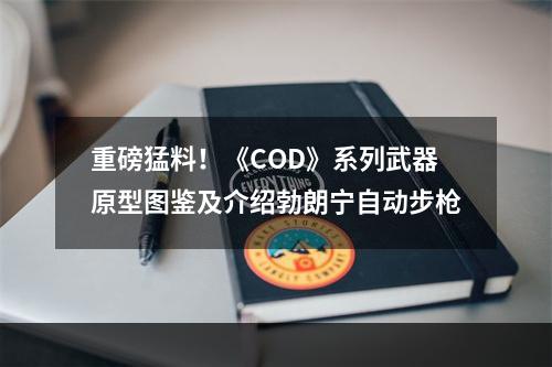 重磅猛料！《COD》系列武器原型图鉴及介绍勃朗宁自动步枪