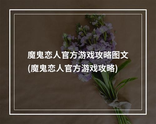 魔鬼恋人官方游戏攻略图文(魔鬼恋人官方游戏攻略)