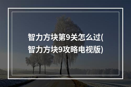 智力方块第9关怎么过(智力方块9攻略电视版)