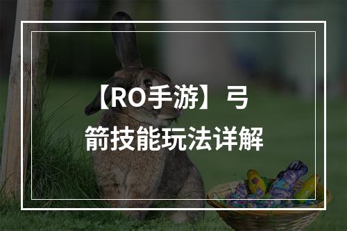 【RO手游】弓箭技能玩法详解