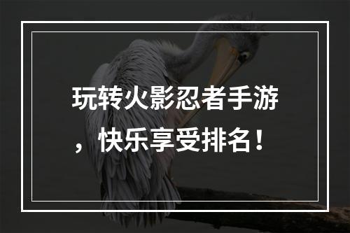 玩转火影忍者手游，快乐享受排名！