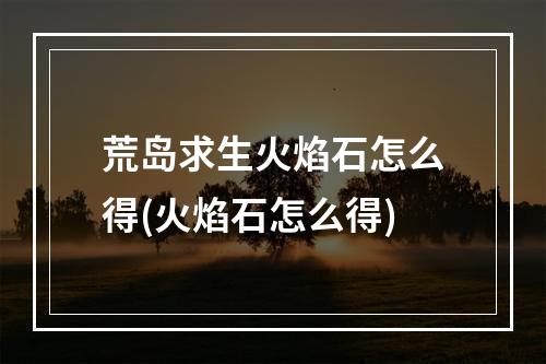 荒岛求生火焰石怎么得(火焰石怎么得)