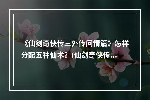 《仙剑奇侠传三外传问情篇》怎样分配五种仙术？(仙剑奇侠传外传问情篇)