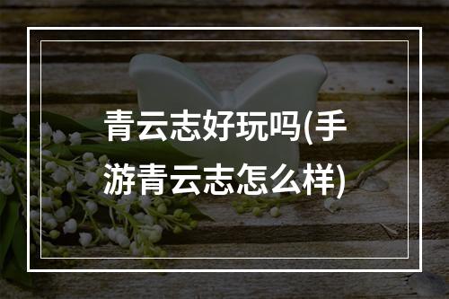 青云志好玩吗(手游青云志怎么样)