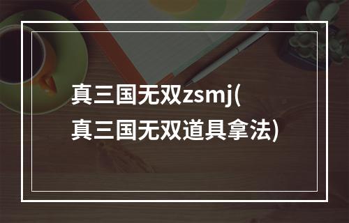 真三国无双zsmj(真三国无双道具拿法)