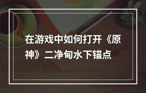 在游戏中如何打开《原神》二净甸水下锚点