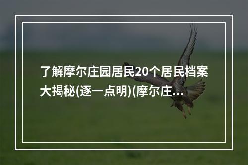 了解摩尔庄园居民20个居民档案大揭秘(逐一点明)(摩尔庄园手游必读20个居民档案带你了解不同的个性(别具一格))