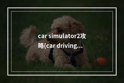 car simulator2攻略(car driving2攻略)