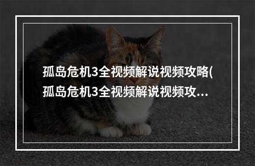 孤岛危机3全视频解说视频攻略(孤岛危机3全视频解说视频攻略)