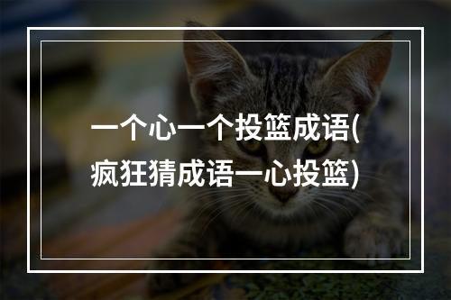 一个心一个投篮成语(疯狂猜成语一心投篮)