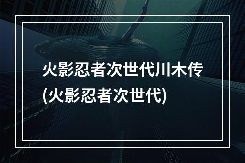 火影忍者次世代川木传(火影忍者次世代)