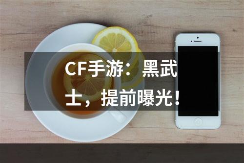 CF手游：黑武士，提前曝光！