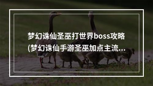 梦幻诛仙圣巫打世界boss攻略(梦幻诛仙手游圣巫加点主流方案推荐)