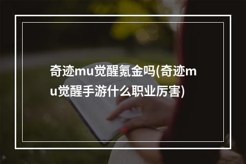 奇迹mu觉醒氪金吗(奇迹mu觉醒手游什么职业厉害)