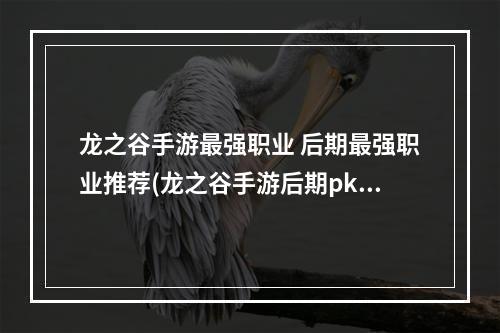 龙之谷手游最强职业 后期最强职业推荐(龙之谷手游后期pk职业厉害)