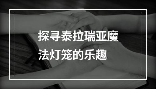 探寻泰拉瑞亚魔法灯笼的乐趣