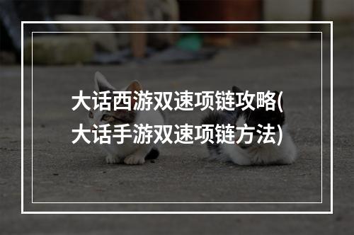 大话西游双速项链攻略(大话手游双速项链方法)