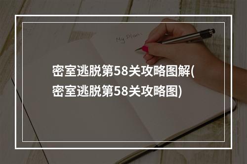 密室逃脱第58关攻略图解(密室逃脱第58关攻略图)