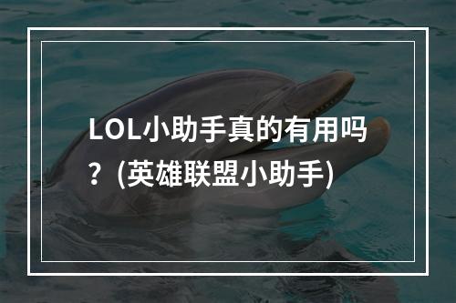 LOL小助手真的有用吗？(英雄联盟小助手)