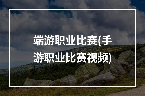 端游职业比赛(手游职业比赛视频)