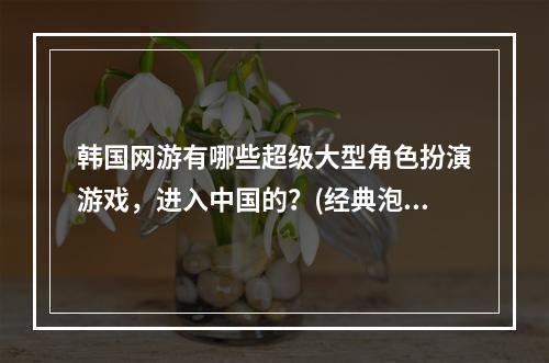 韩国网游有哪些超级大型角色扮演游戏，进入中国的？(经典泡泡堂)