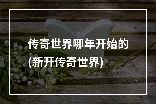 传奇世界哪年开始的(新开传奇世界)