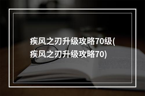 疾风之刃升级攻略70级(疾风之刃升级攻略70)