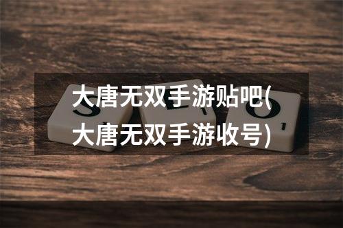 大唐无双手游贴吧(大唐无双手游收号)