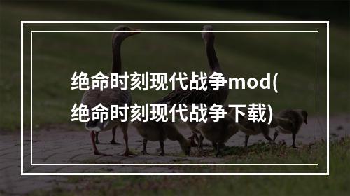 绝命时刻现代战争mod(绝命时刻现代战争下载)