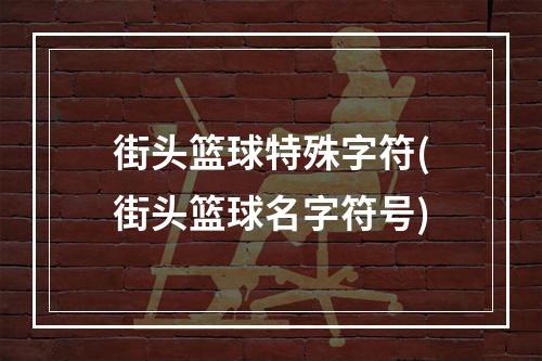 街头篮球特殊字符(街头篮球名字符号)