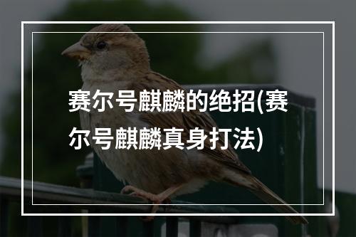 赛尔号麒麟的绝招(赛尔号麒麟真身打法)