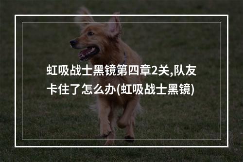 虹吸战士黑镜第四章2关,队友卡住了怎么办(虹吸战士黑镜)