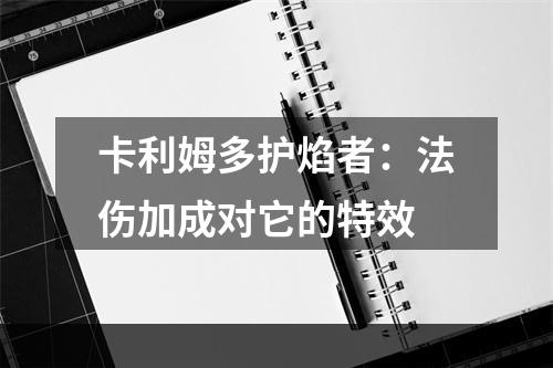 卡利姆多护焰者：法伤加成对它的特效