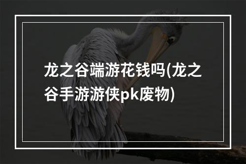 龙之谷端游花钱吗(龙之谷手游游侠pk废物)